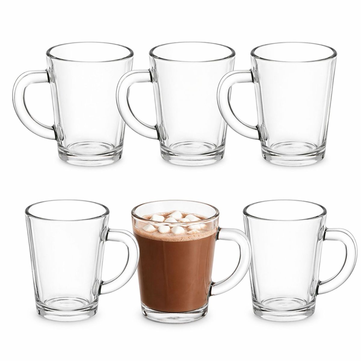 GENERICO - Set 6 Tazas Vidrio Café Capuchino 220ml