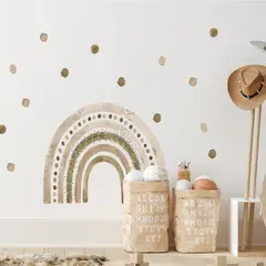 MY MOMI - Gran arcoiris café Vinilo sticker pared decoracion habitacion bebe 1 lamina de 90x30cm