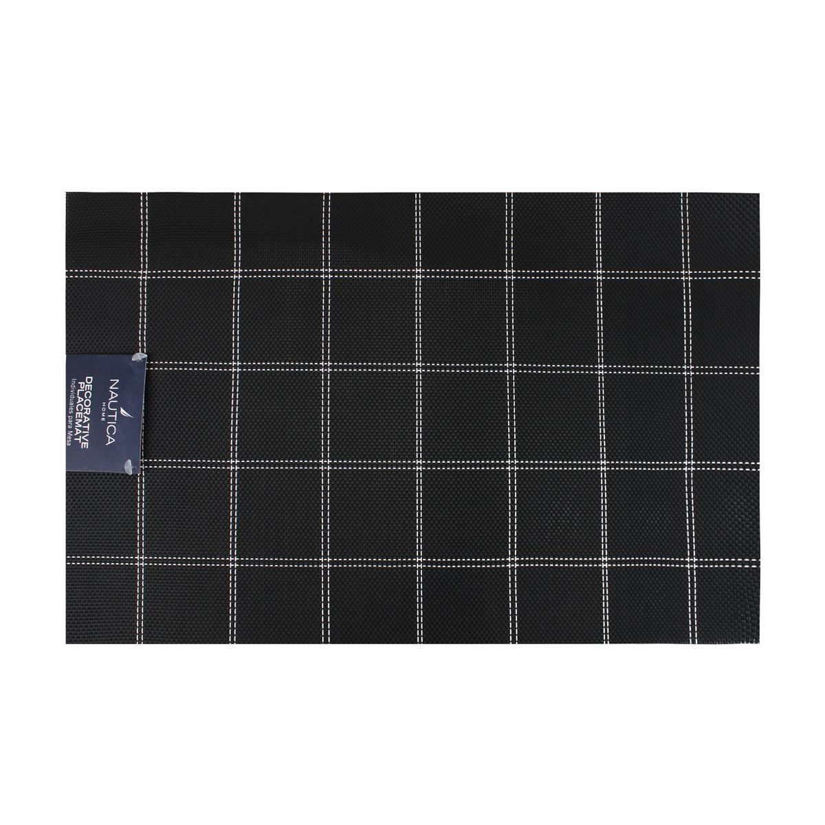 NAUTICA - Pack 4 Individuales de mesa Nautica Home 45x30cm negro a cuadros