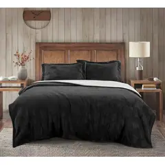 ILLUSIONS - Cobertor Cubrecama Sherpa Embossed 1.5 Plazas Dark