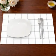 NAUTICA - Pack 4 Individuales de mesa Home 45x30cm blanco a cuadros