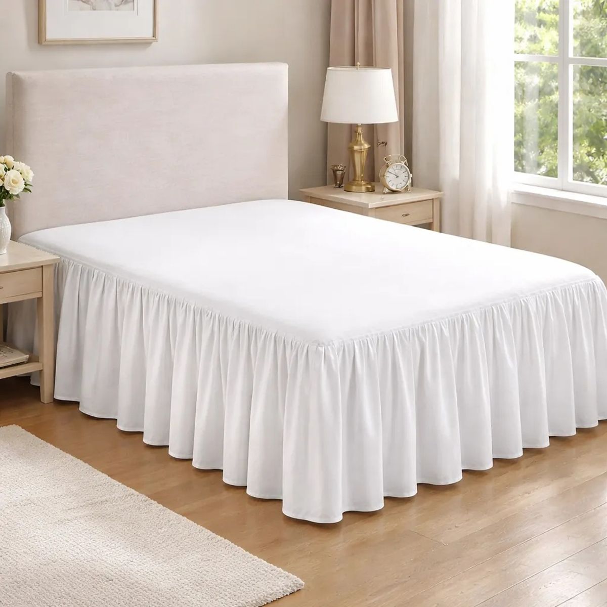 GENERICO - Faldones para cama 2 plazas el complemento perfecto para tu ropa de cama 150x200Cm