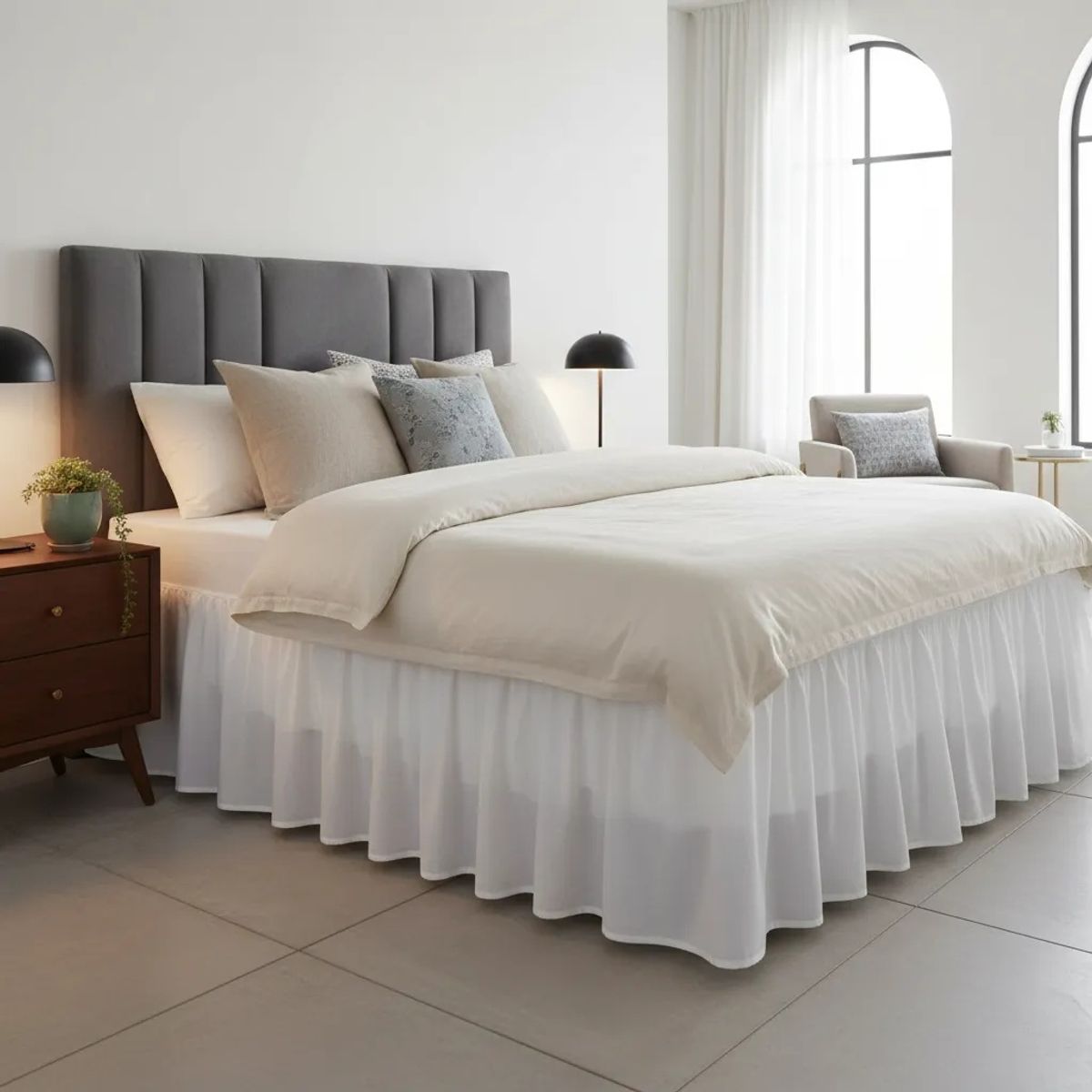GENERICO - Faldones para cama 2 plazas el complemento perfecto para tu ropa de cama 150x200Cm