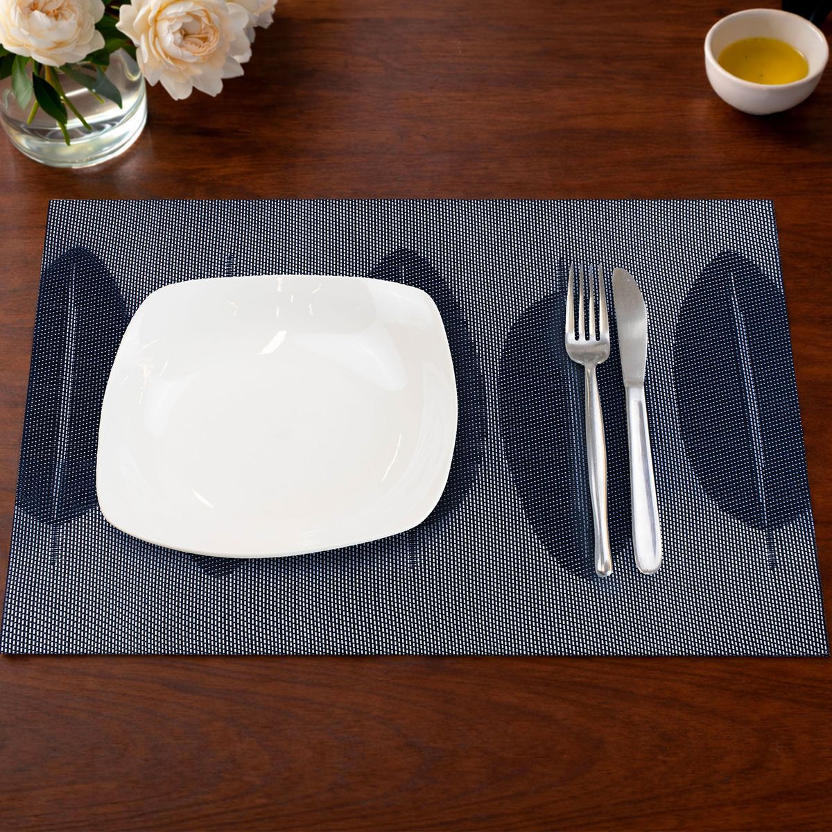 NAUTICA - Individual de mesa Nautica Home 45x30cm reversible hojas azul