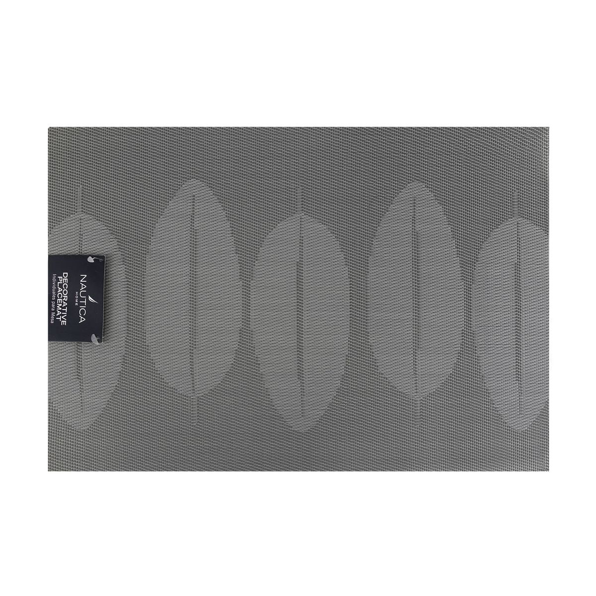 NAUTICA - Individual de mesa Nautica Home 45x30cm reversible hojas gris