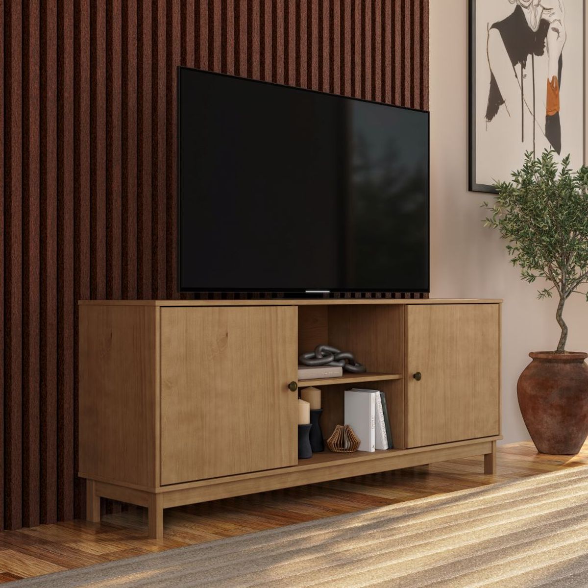 ROCA - Rack 2 Puertas Essencia Nogal 65 x 160 x 40