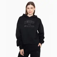 CONVERSE - Polerón Basic Hoodie Mujer Negro