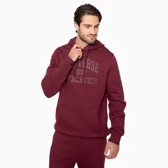 CONVERSE - Polerón Basic Hoodie Hombre Burdeo