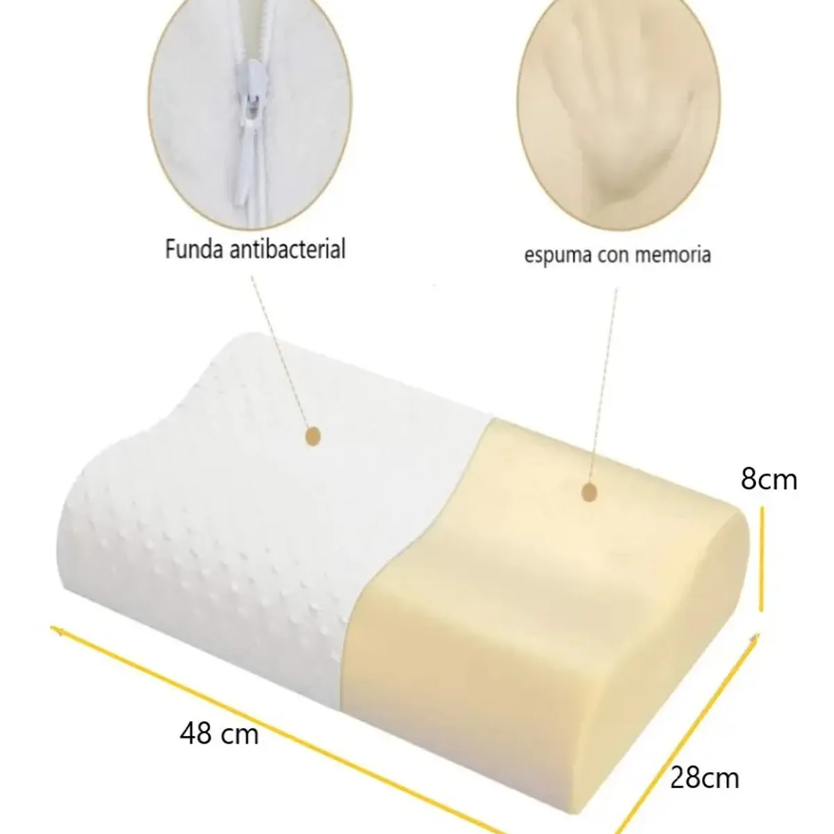 GENERICO - Almohada Memory Pillow Ortopédica Indeformable Cervical