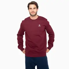CONVERSE - Polerón Basic Crew Hombre Burdeo