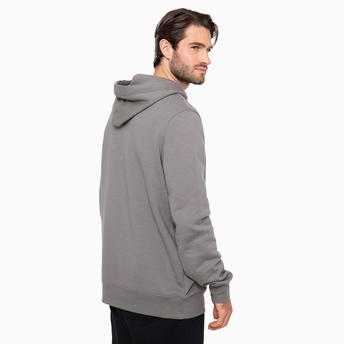 CONVERSE - Polerón Converse Basic Hoodie Hombre Gris