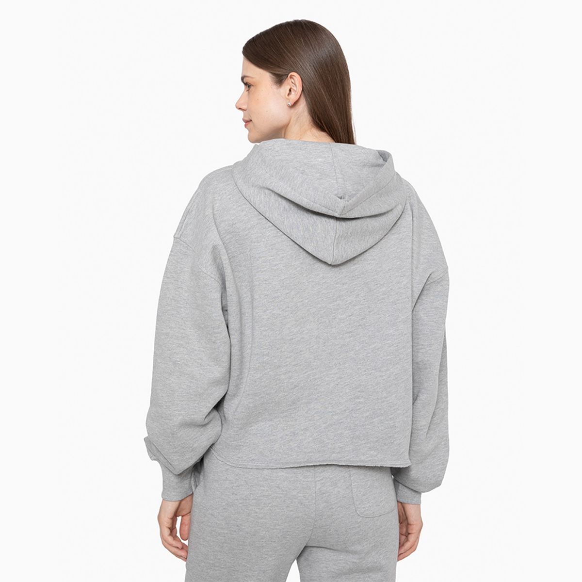 CONVERSE - Polerón Converse Basic Hoodie Mujer Gris