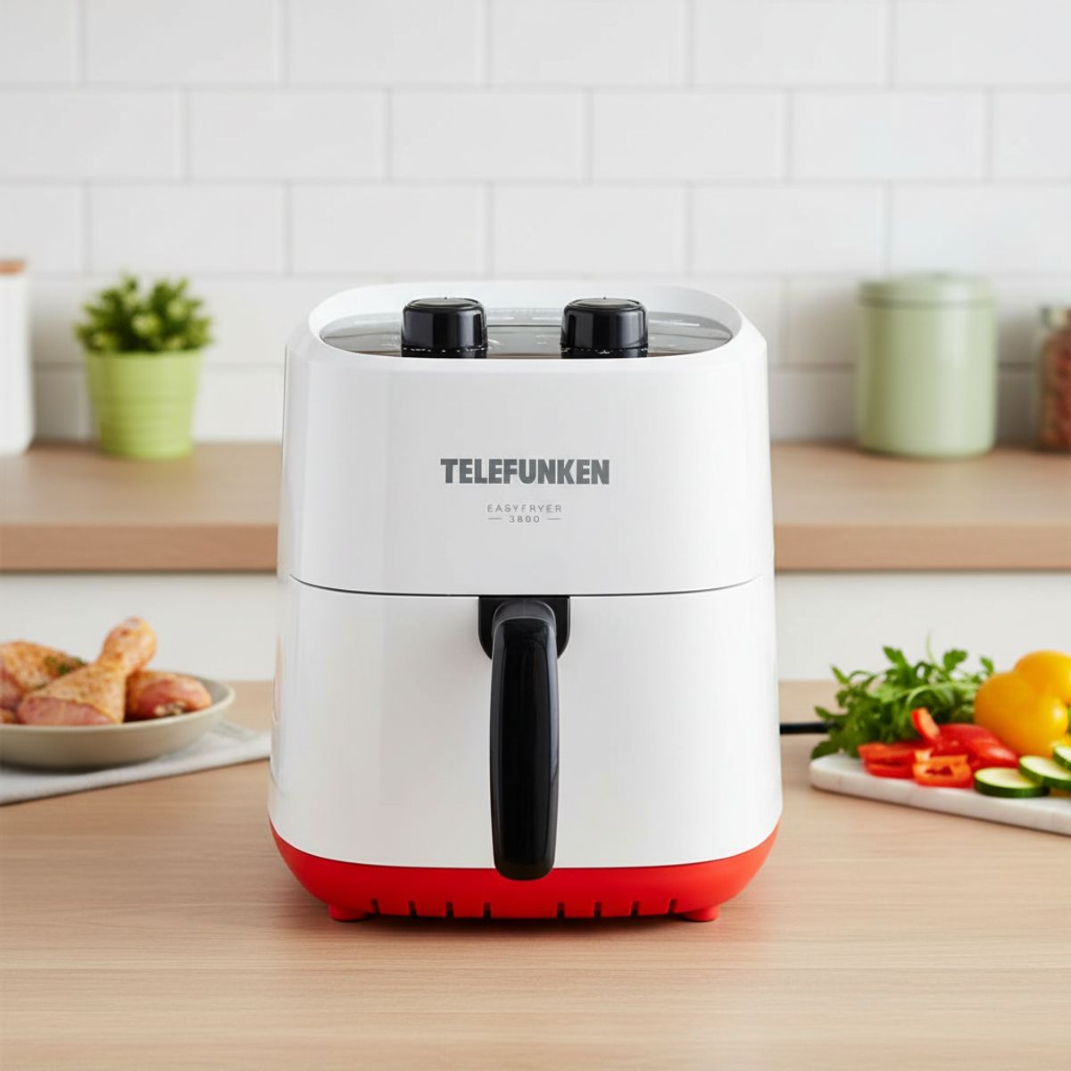 TELEFUNKEN - Freidora De Aire Telefunken EasyFryer 3600 Blanco negro