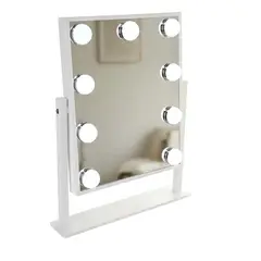 GENERICO - Espejo Maquillaje Tocador 9 Luces Usb 3 Modos Luz Led 360° Color Blanco 9 Leds BELUG
