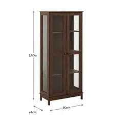 ROCA - Vitrina 2 Puertas Essencia Caoba 180x80x41 cms
