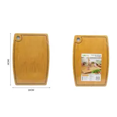 GENERICO - Tabla de Cortar Profesional 24x34cm Madera Natural de Alta Resistencia Diseño Gourmet para tu Cocina