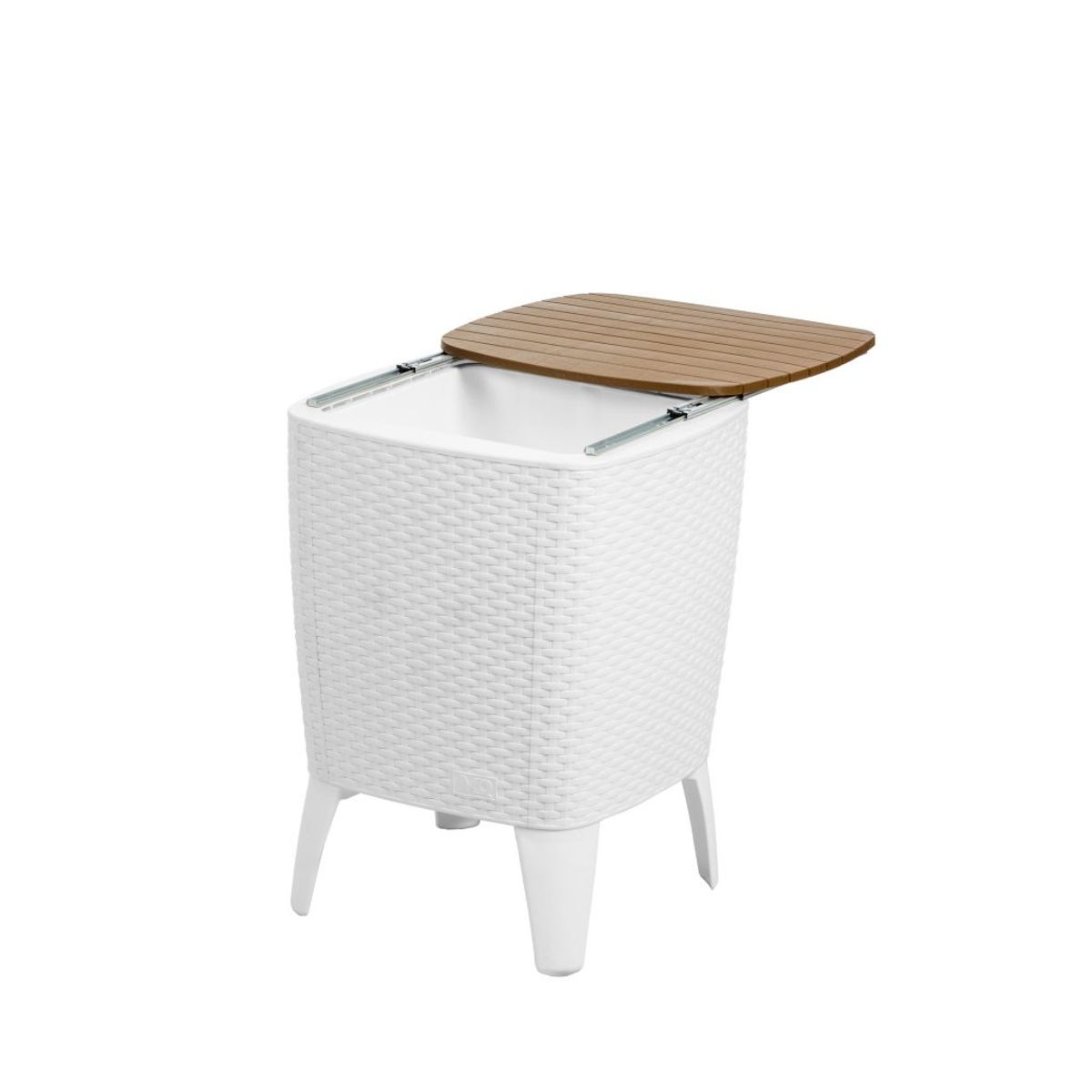 QRUBBER - Mesa Cooler Capri Tipo Rattán Caramelo Terraza MQ QRubber