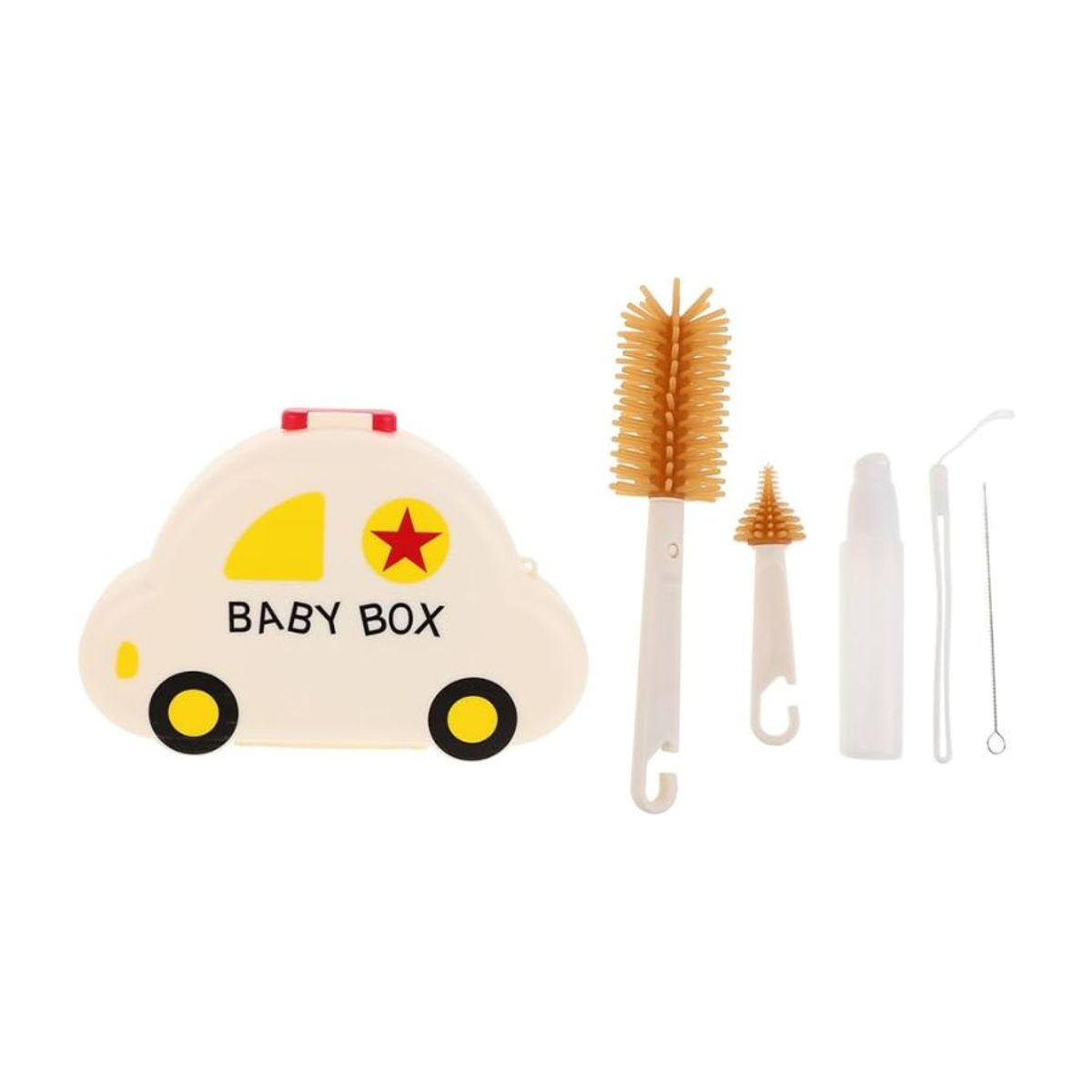 GENERICO - Kit Limpieza De Botellas Juego De Cepillos Beige