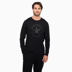 CONVERSE - Polera Basic M/L Hombre Negro