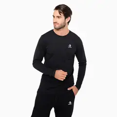CONVERSE - Polera Basic M/L Hombre Negro