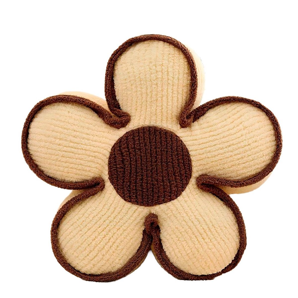 GENERICO - Cojín Decorativo Flor  Diseño Moderno Color  Beige con Cafe