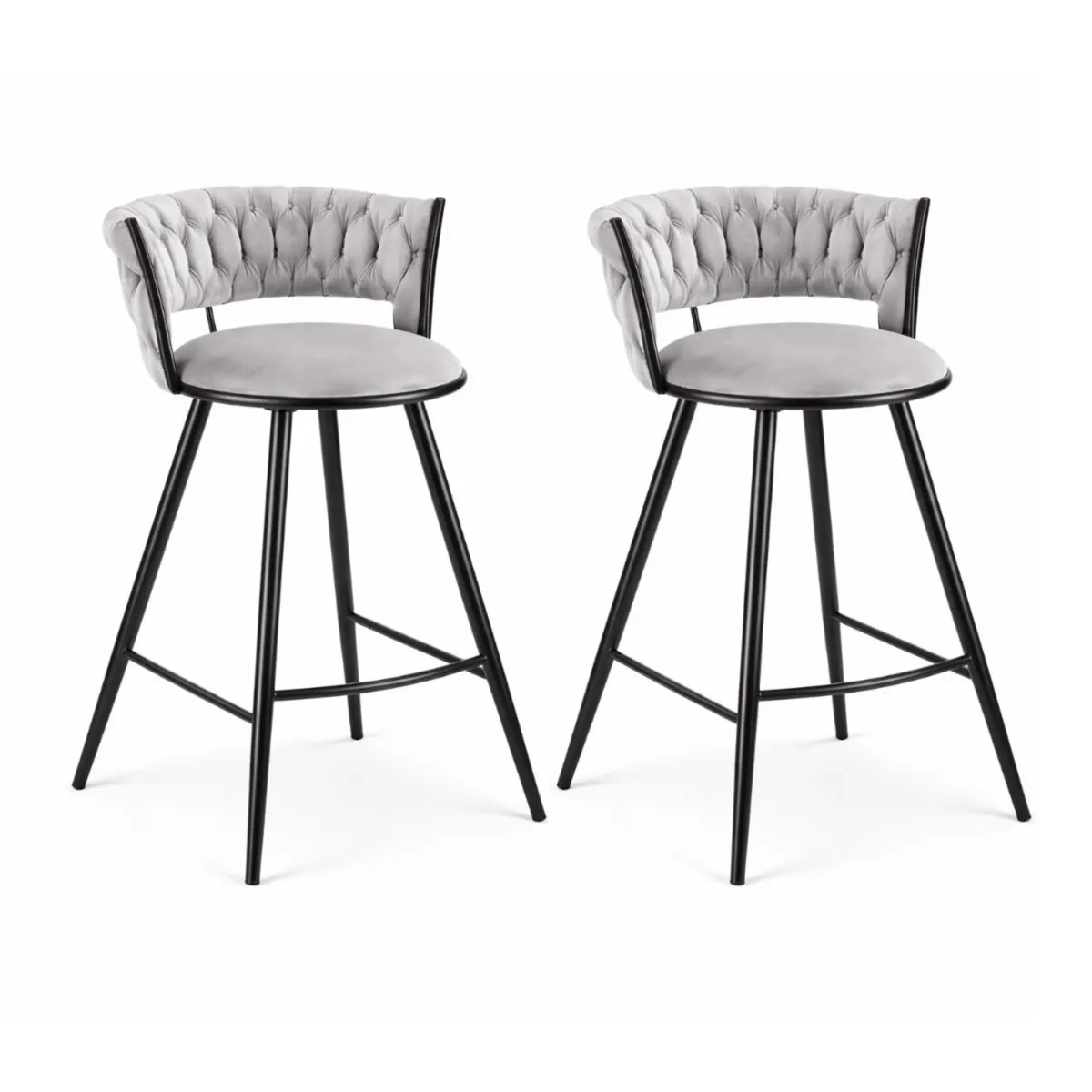 HABITA2 CHILE - Pack 2 Sillas de Bar Fijas 66 cm Gales Black