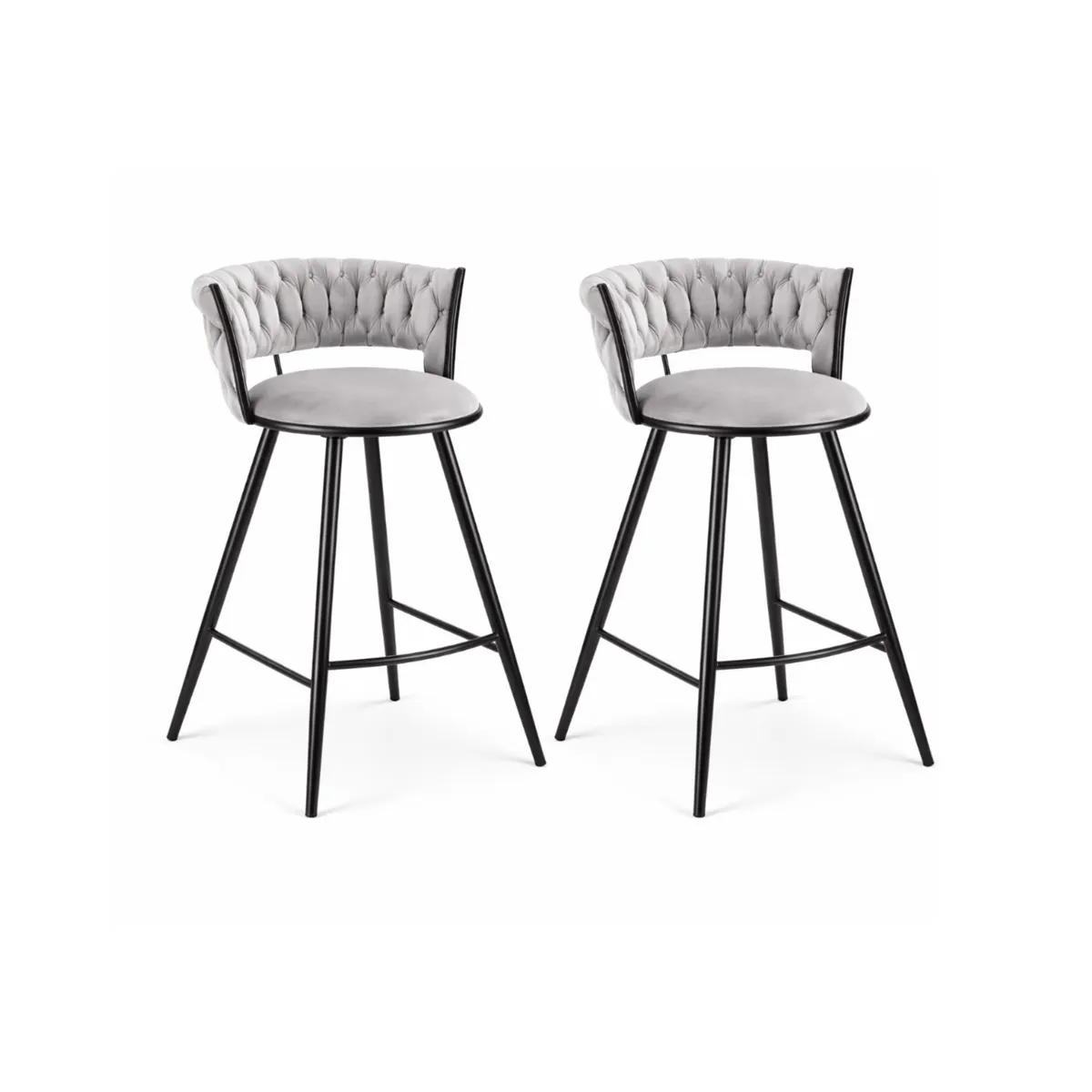 HABITA2 CHILE - Pack 2 Sillas de Bar Fijas 66 cm Gales Black