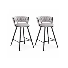 HABITA2 CHILE - Pack 2 Sillas de Bar Fijas 66 cm Gales Black