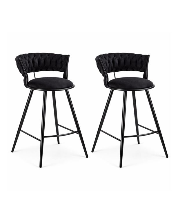Pack 2 Sillas de Bar Fijas 66 cm Gales Black Negro
