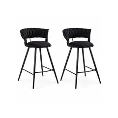 HABITA2 CHILE - Pack 2 Sillas de Bar Fijas 66 cm Gales Black