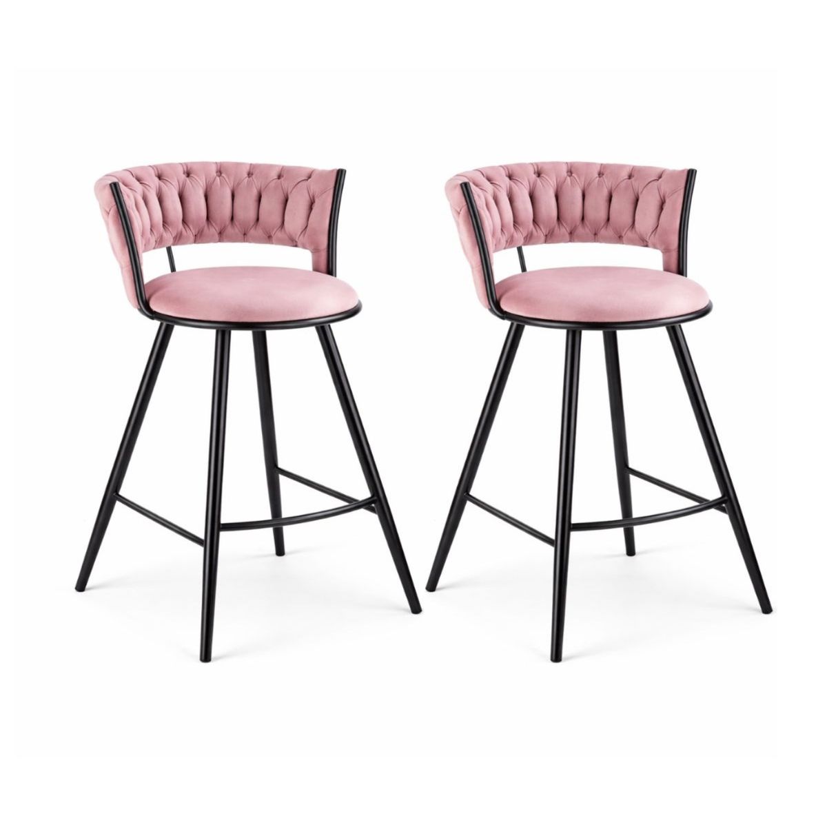 HABITA2 CHILE - Pack 2 Sillas de Bar Fijas 66 cm Gales Black