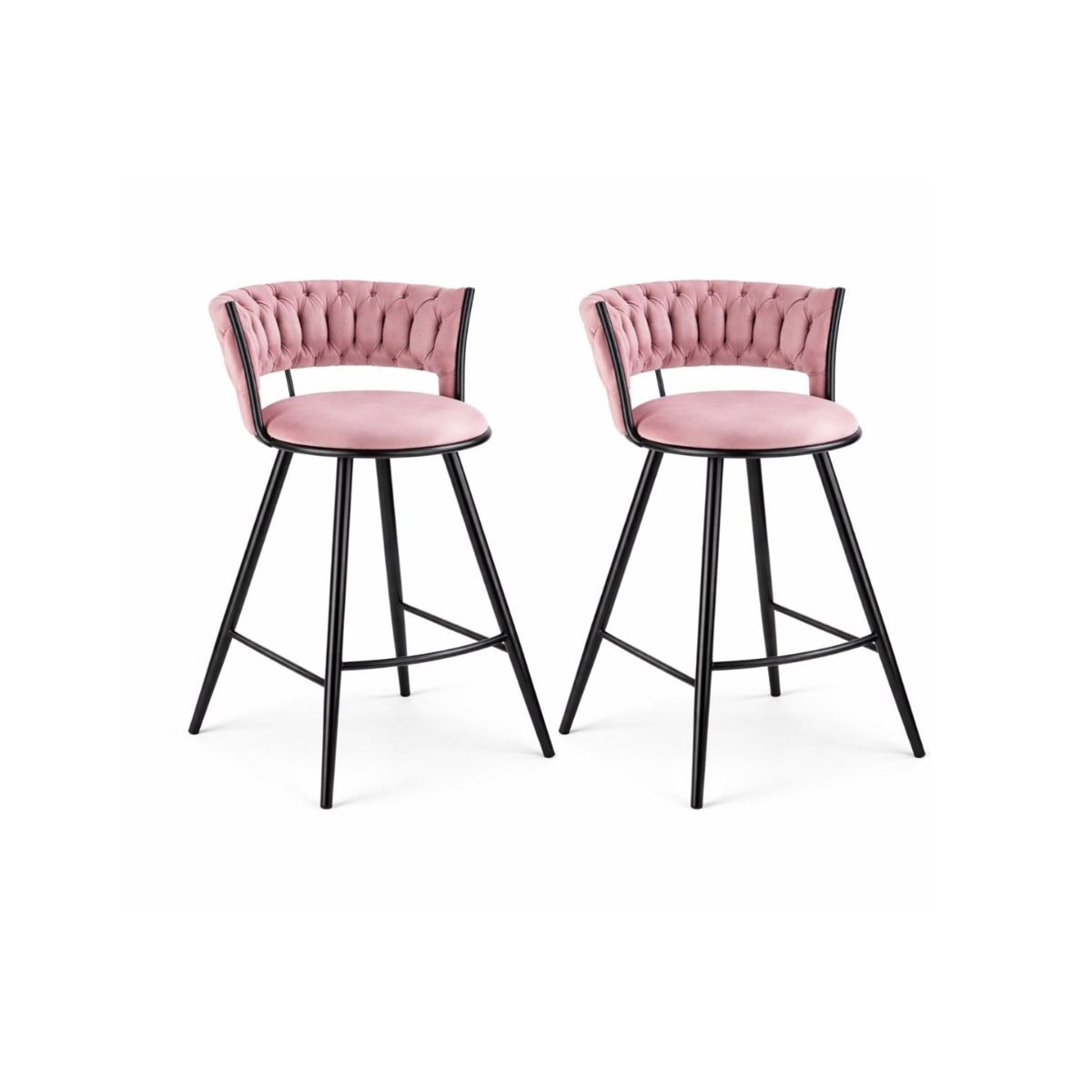HABITA2 CHILE - Pack 2 Sillas de Bar Fijas 66 cm Gales Black