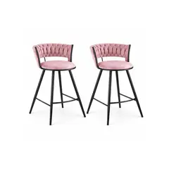 HABITA2 CHILE - Pack 2 Sillas de Bar Fijas 66 cm Gales Black