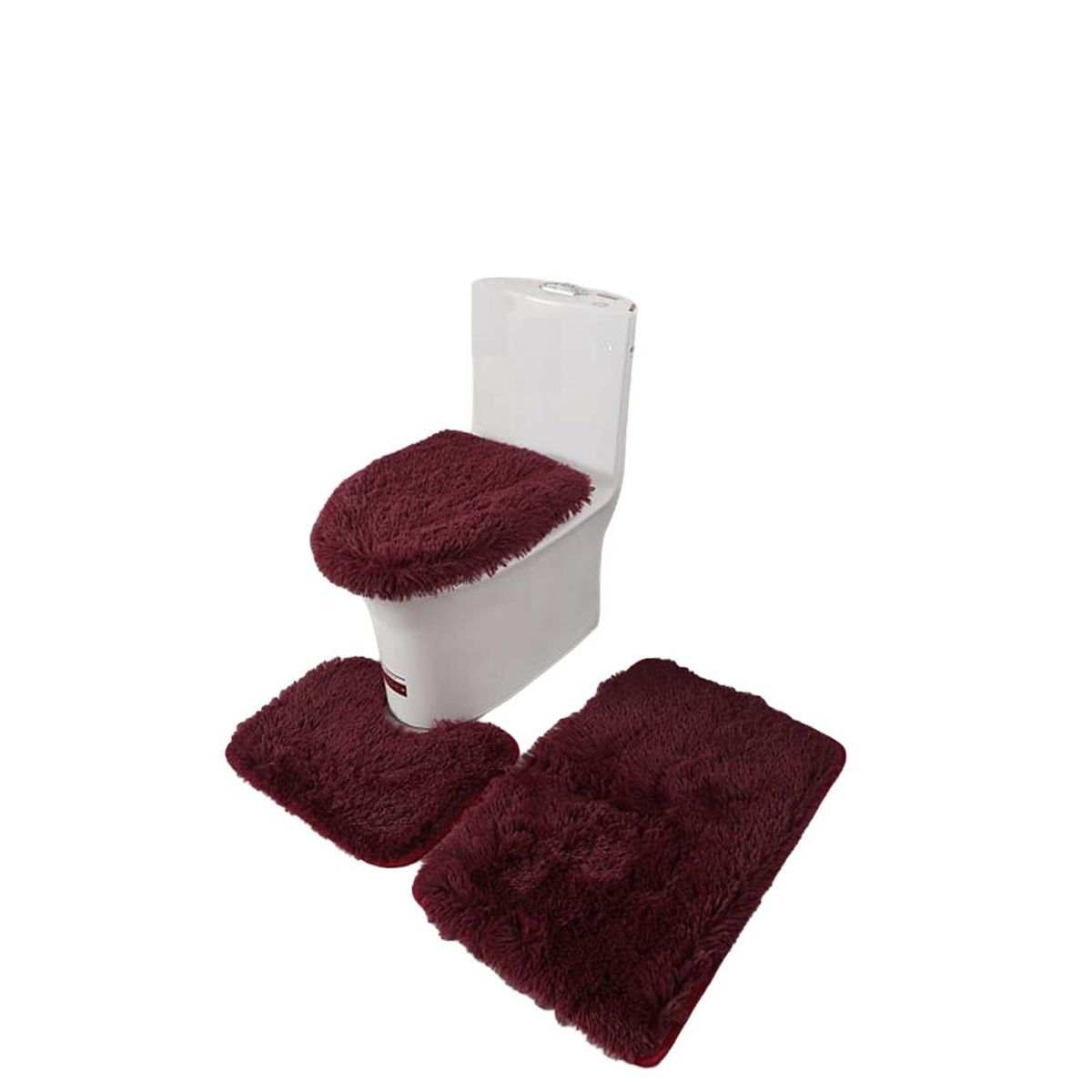 GENERICO - Set de Baño Peludo 3 Piezas Color A Elección