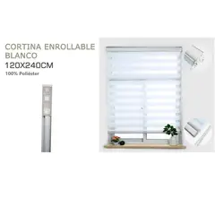 GENERICO - Cortina Roller Duo Lisa 120 x 240 Cm color Negro