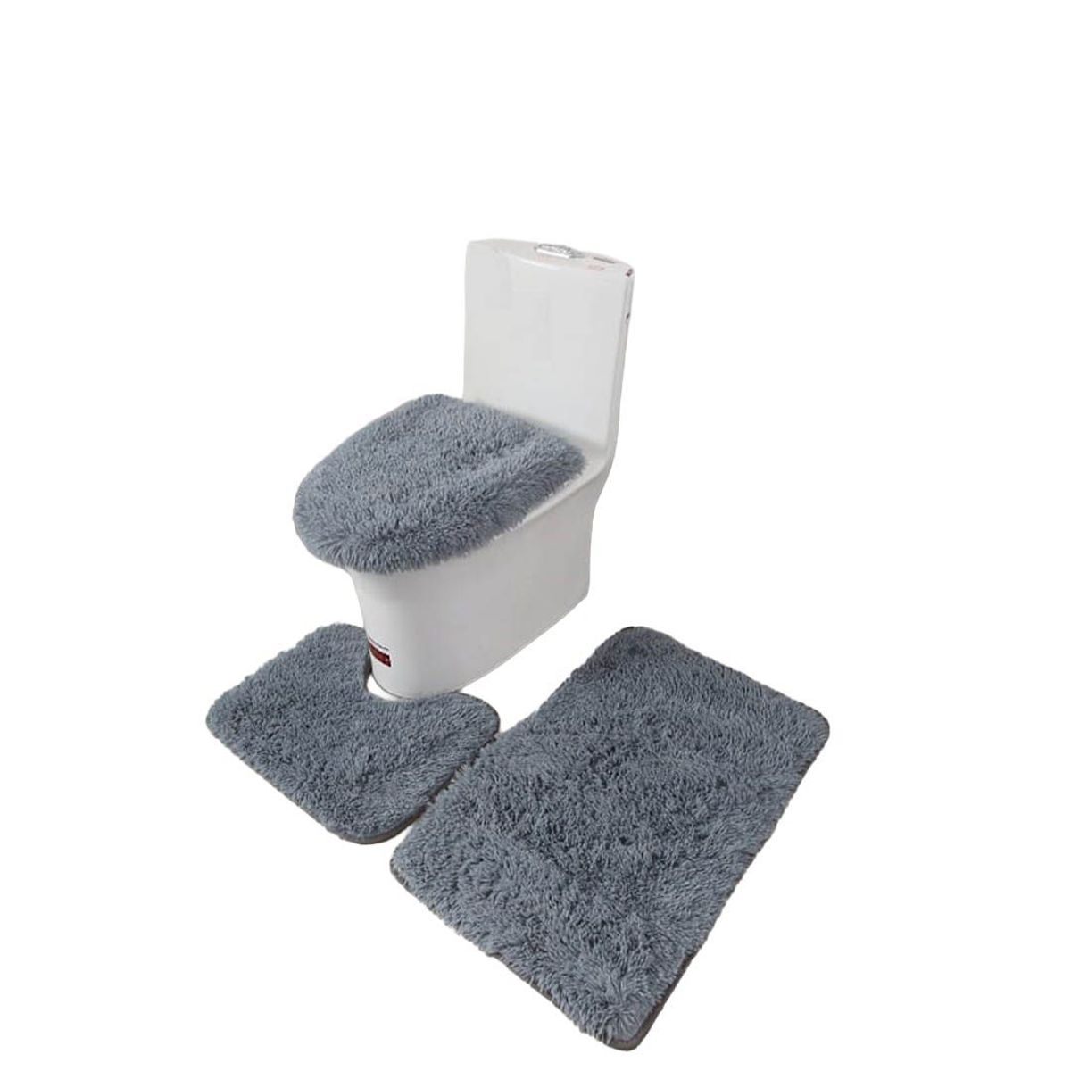 GENERICO - Set de Baño Peludo 3 Piezas Color A Elección