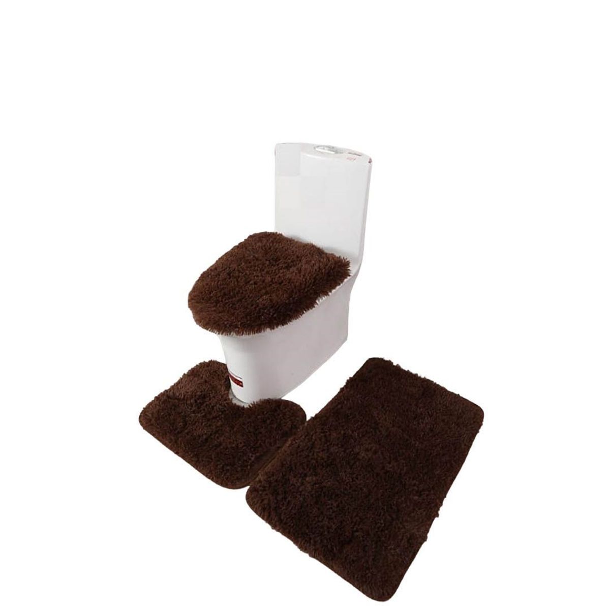 GENERICO - Set de Baño Peludo 3 Piezas Color A Elección