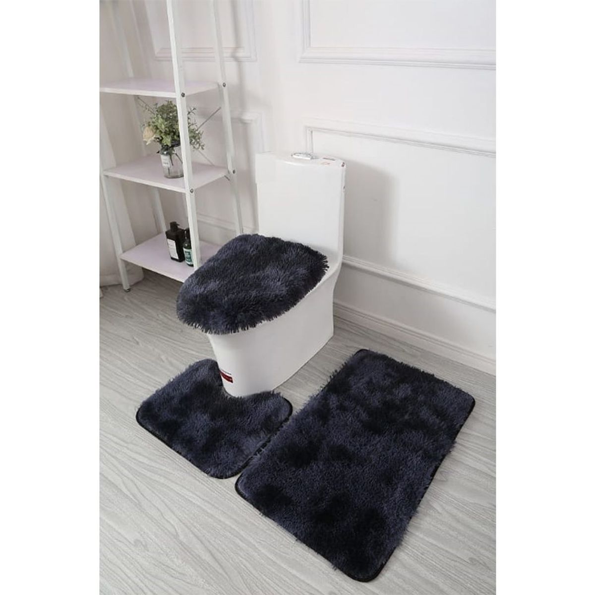 GENERICO - Set de Baño Peludo 3 Piezas Color A Elección