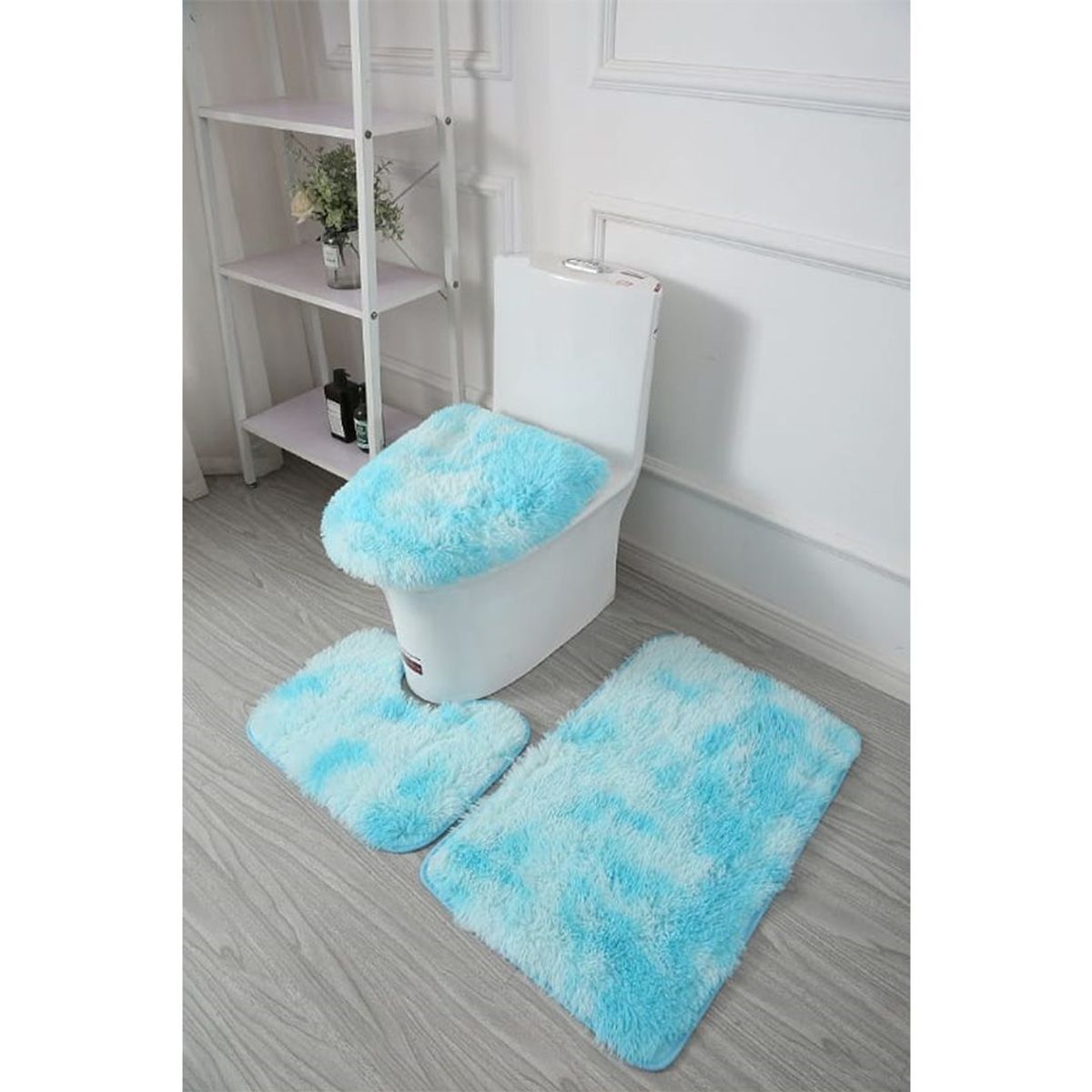 GENERICO - Set de Baño Peludo 3 Piezas Color A Elección