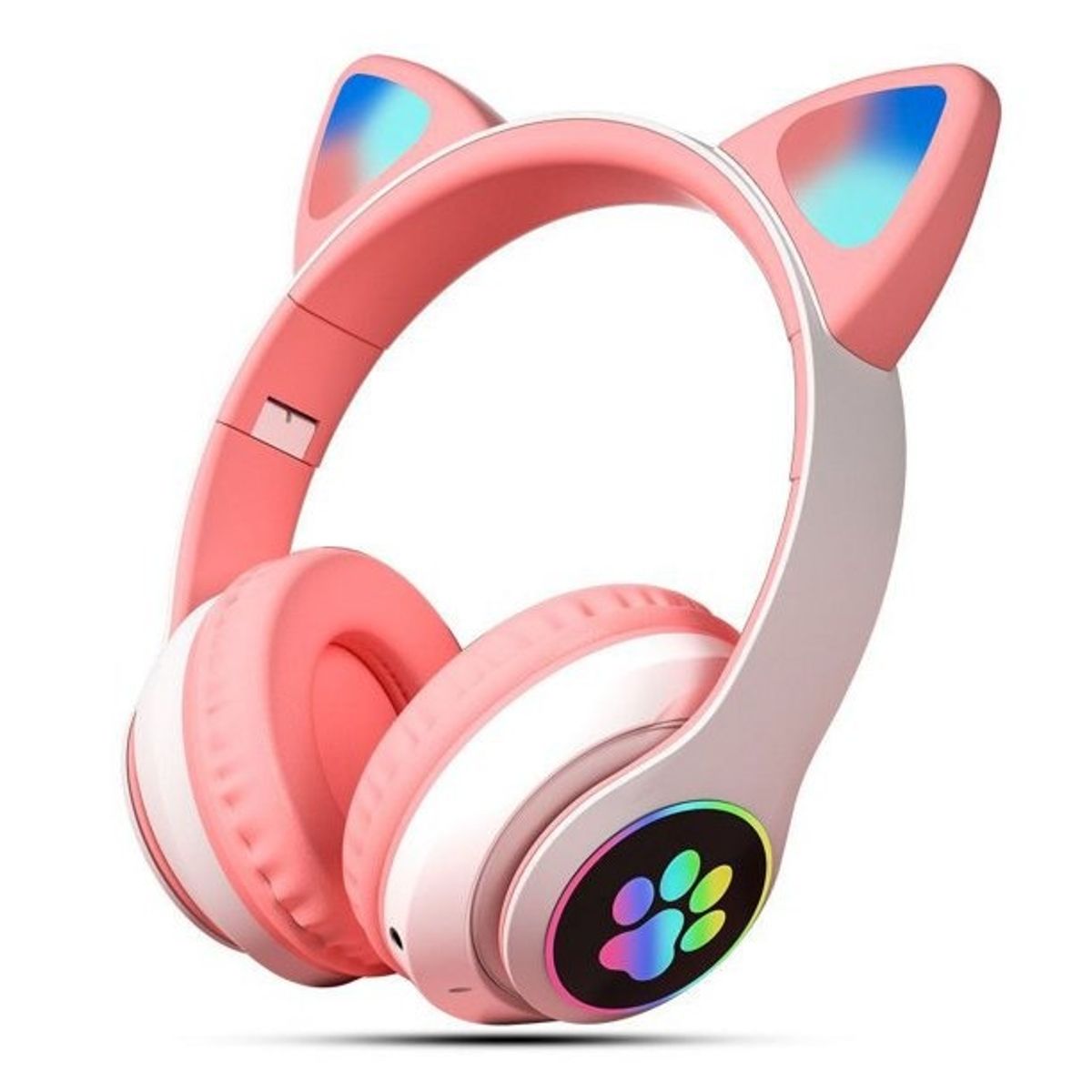 GENERICO - Audífonos Orejas de Gato Luces Led, Bluetooth y Micrófono Color Rosado