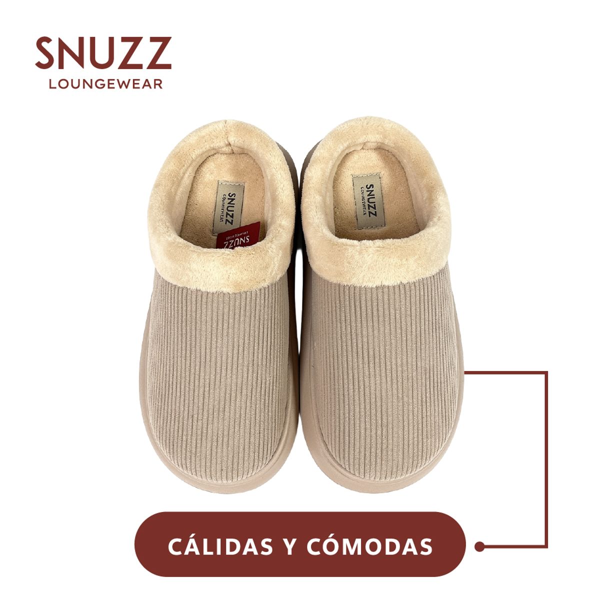 SNUZZ - Pantuflas Mujer Cozy Antideslizantes Invierno Comodidad Kiosclub