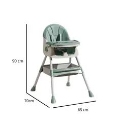 GENERICO - Silla De Bebe Para Comer Multiuso Plegable 2 En 1 Verde