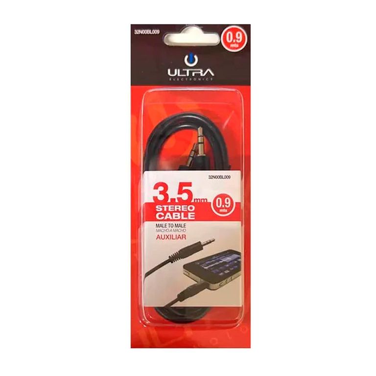 Cable Auxiliar 0,90 MTS En Blister 32N00BL009 Negro