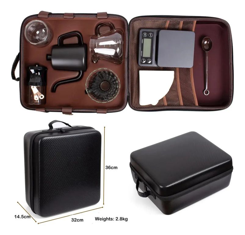 Set De Cafetera Manual 9 Piezas Portatil Para Camping Viajes