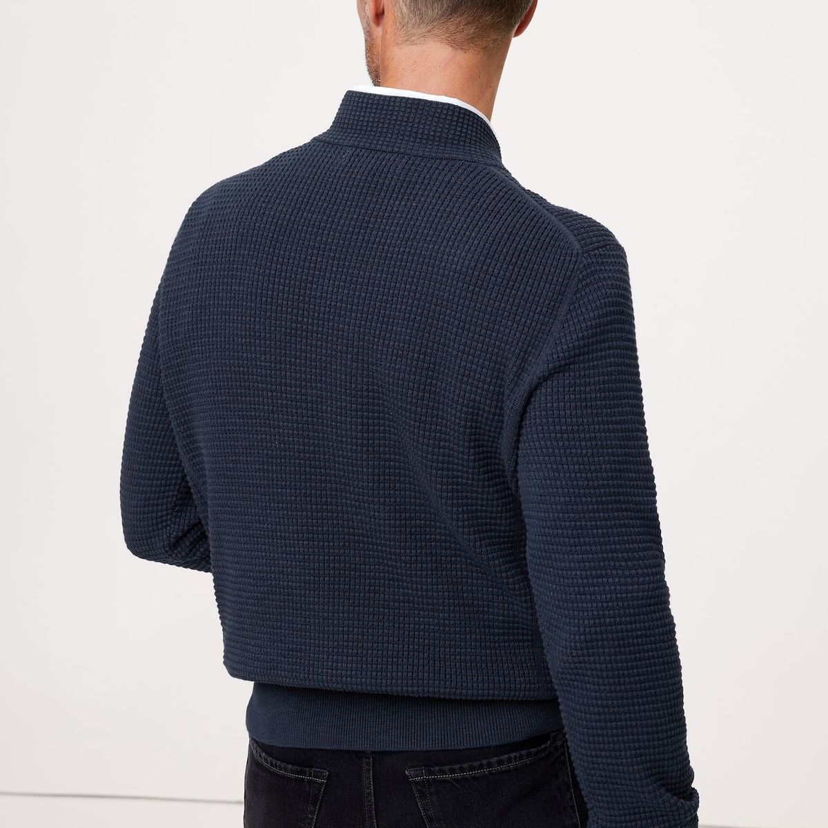 BANANA REPUBLIC - Sweater Hombre Banana Republic Algodón Thermal Vneck Azul