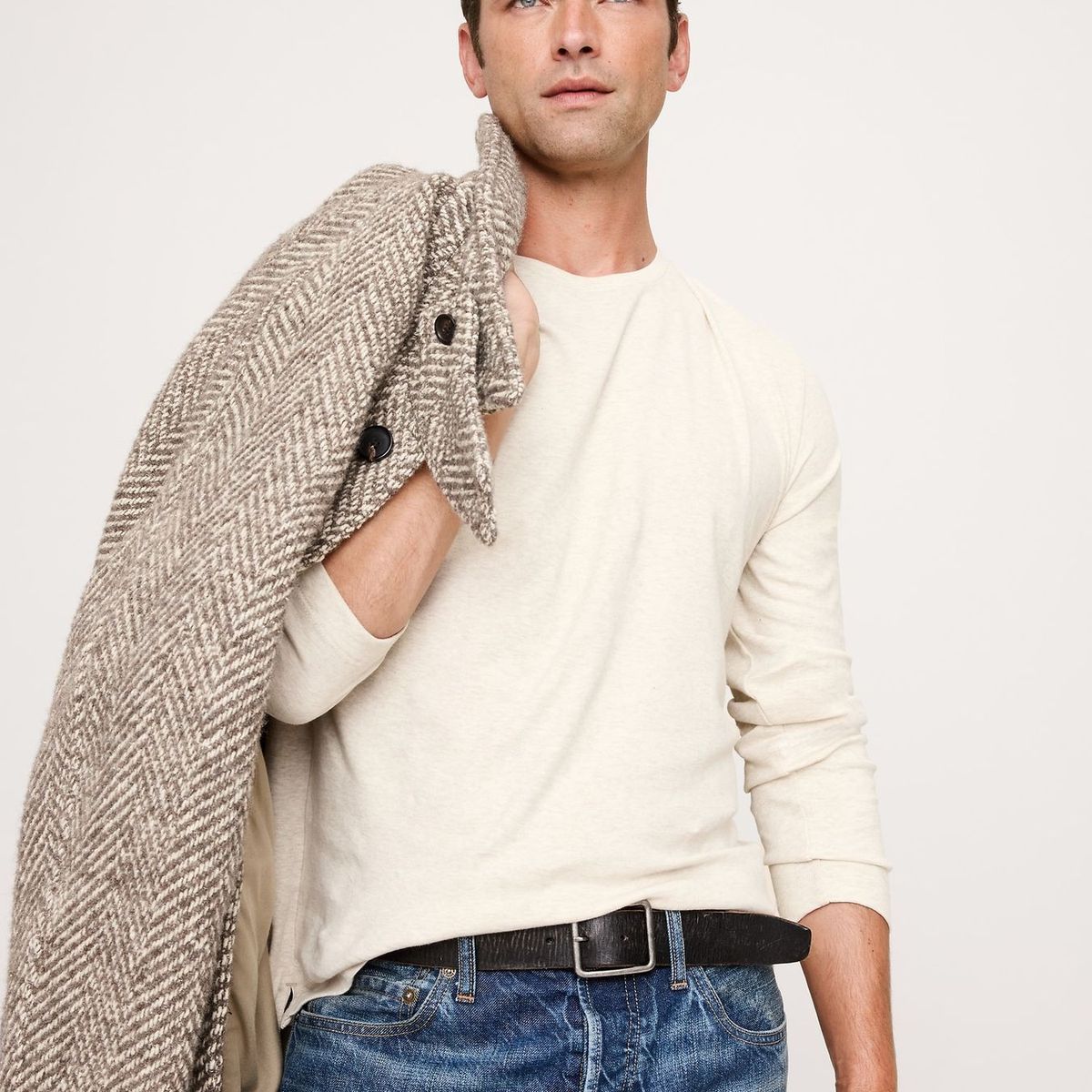 BANANA REPUBLIC - Polera Hombre Banana Republic Luxury-Touch Beige