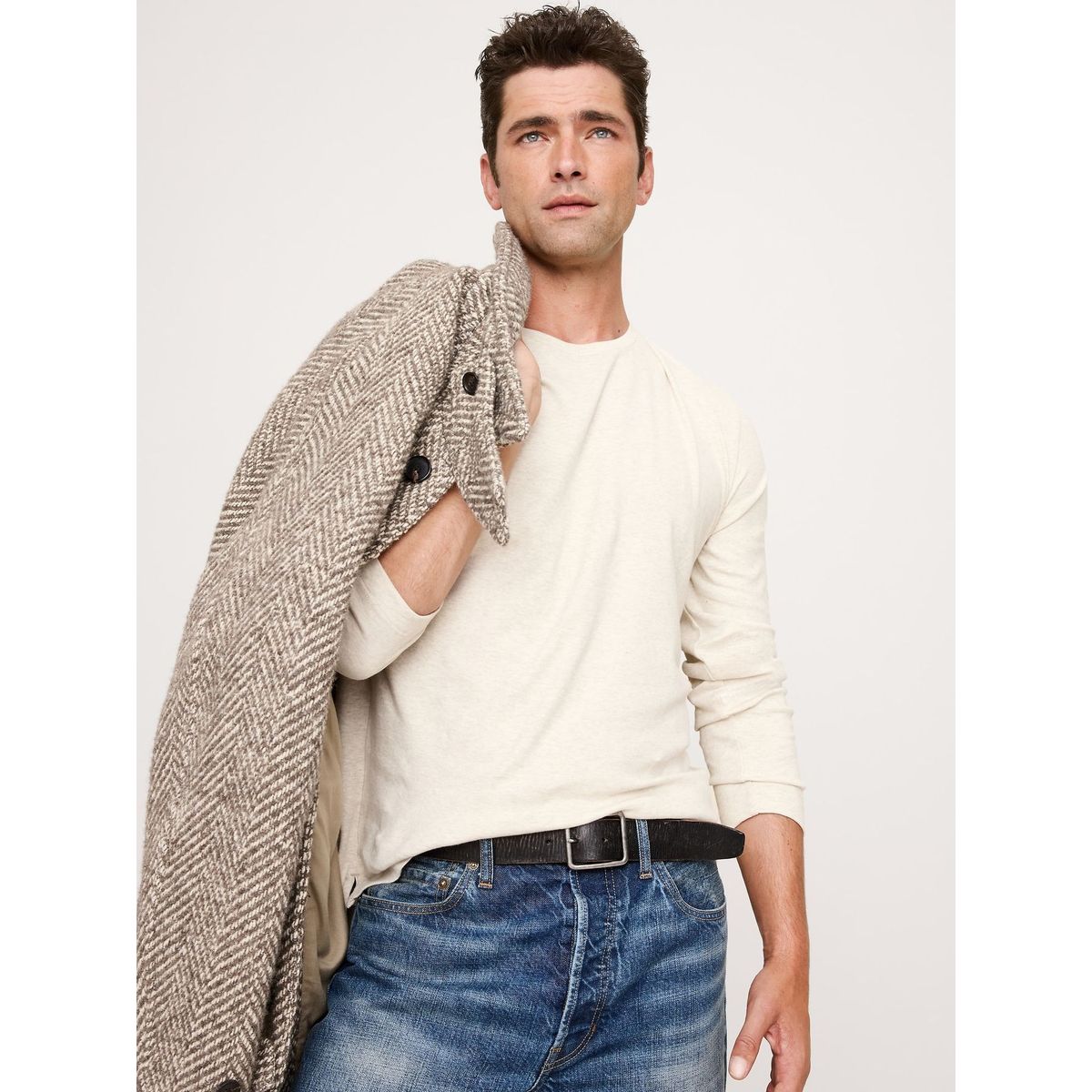 BANANA REPUBLIC - Polera Hombre Banana Republic Luxury-Touch Beige