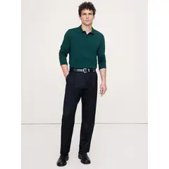 BANANA REPUBLIC - Polera Hombre Lux-Touch Manga Larga Polo Verde