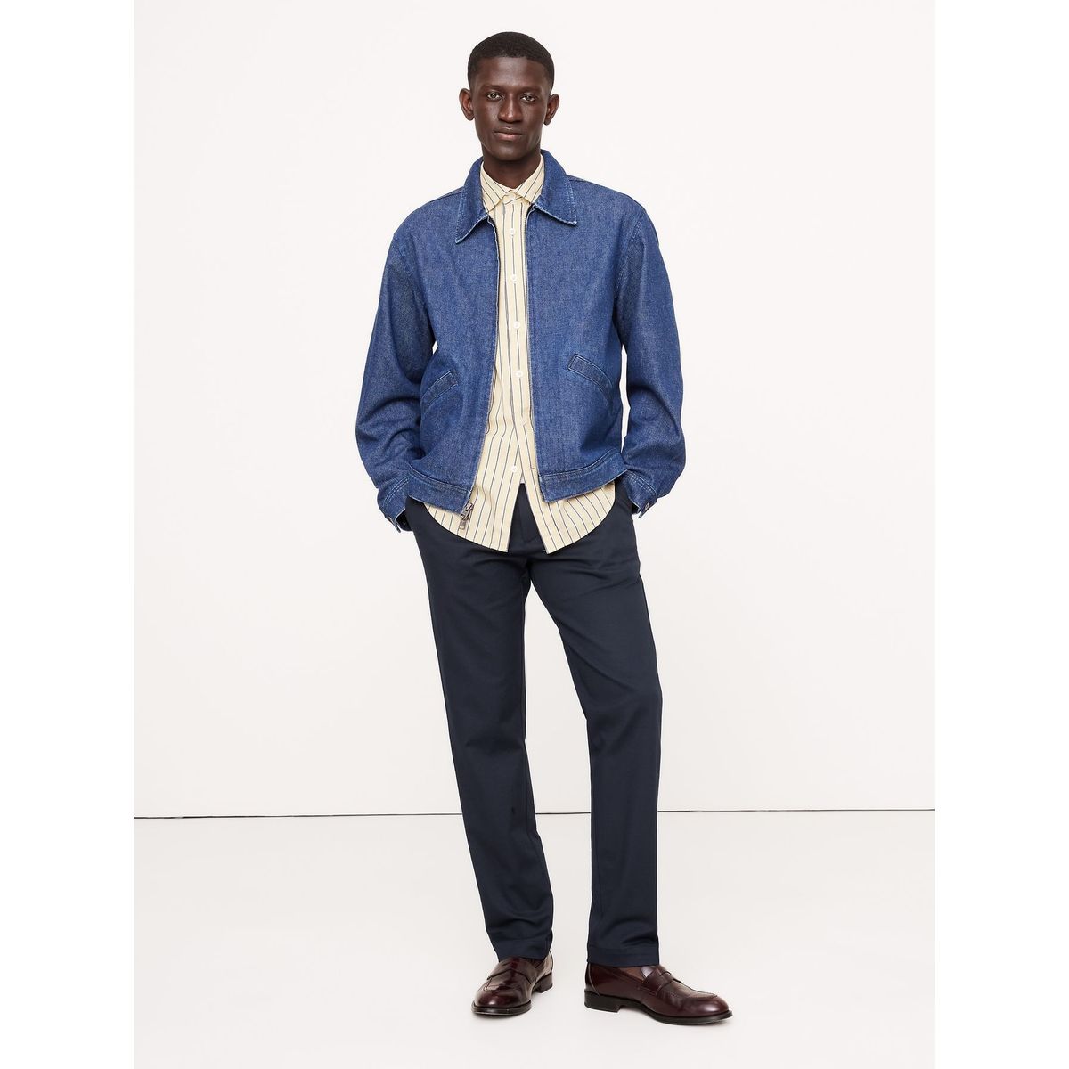 BANANA REPUBLIC - Pantalón Hombre Slim Italian Stretch Chino Azul