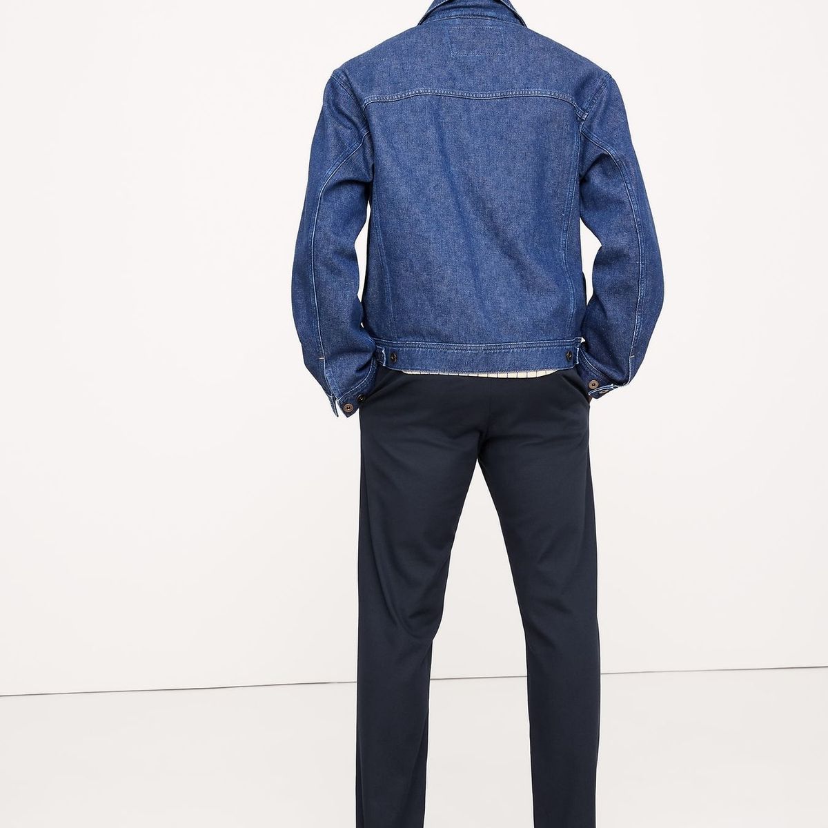 BANANA REPUBLIC - Pantalón Hombre Slim Italian Stretch Chino Azul